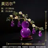 Adorno de Calabaza Citrina Atrae Fortuna en Stock, Decoración del Hogar Flor de Loto Morada, Adorno de Calabaza Cacahuete de Vidrio