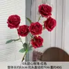Flores Artificiales Serie Roja Estilo Chino para Bodas, Arreglos Florales para Pasillo de Boda, Flores de Mesa, Decoración Principal de Fondo, Flores de Seda Artificial de Alta Calidad al por Mayor