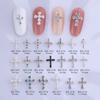Joias de liga para unhas preto diamantes inteiros acessórios para unhas cruz pérola joias pequenas joias de diamante joias para unhas atacado
