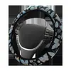 2024 nuevo sin anillo interior algodón y lino estampado funda para volante de coche huellas de gato leopardo mariposa mapache transfronterizo