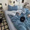 Recomendação Popular de Valor, Conjunto de Lençóis para Cama de Hotel de Quatro Peças, Capa de Edredom para Cama de Dormitório de Estudante e Pousada, Processo Lavado e Escovado