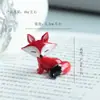 Adorno pequeño de zorro esmaltado Zibo para escritorio, decoración de dibujos animados, vidrio, coche de alta gama, adorno interesante, regalo de cumpleaños