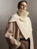 Braga de Punto Irregular para Mujer, Nuevo Jersey de Cuello Alto Otoño e Invierno, Bufanda Chal en Capas, Grueso