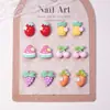 Lindos Accesorios de Arte para Uñas de Dibujos Animados de Frutas Accesorios Estereoscópicos de Resina para Uñas Estuche para Teléfono Celular Pasador DIY Accesorios de Pegamento de Crema
