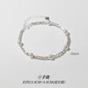 Pulsera Nalan S925 de plata esterlina con dos cuentas Shijia de plata rotas, joyería sencilla para uso diario S6274