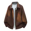 Chaqueta retro de terciopelo de alta calidad con solapa para hombre, diseño casual de otoño, abrigo de lujo ligero de alta gama