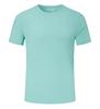 Camiseta de nailon y elastano de secado rápido de alta elasticidad, sudadera deportiva con estampado de logotipo, seda fina de hielo, media manga