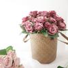 Ramo de flores artificiales de verano de 9 cabezas, rosas altas, flores artificiales para mesa de comedor, escritorio, flores de seda, flores falsas para boda, flores decorativas para ventana