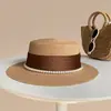 Chapéu de Palha Novo Estilo de Verão com Laço Grande, Chapéu de Palha Equestre para Mulheres, Protetor Solar para Passeios, Tendência Retrô, Rejuvenescedor, Boné de Baseball Versátil