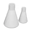 Matraz triangular de PTFE, resistente a la corrosión, resistente a altas temperaturas, matraz de fondo plano de PTFE con tapa, piezas especiales de Teflon con forma de PVDF