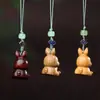 Bolsa de la Suerte Conejo Zodiaco Conejo Amuleto para Teléfono Accesorio Llavero Palo de Rosa Sándalo Verde Sándalo Madera de Incienso Regalo