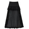 Moda europea y americana transfronteriza AliExpress súper ventas moderno chal pequeño de cuello alto + falda con cola de volantes multicapa