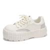 Zapatillas Blancas de Plataforma Estilo Coreano Dedo Gordo Ugly-Cute que Aumentan la Altura Verano 2025 Transpirables de Moda con Suela Gruesa Xy-A627