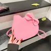 Bolsa de Mão Rosa com Laço para Menina 2025 Nova Outono Bolsa de Ombro Simples com Textura Elegante e Estilo Transversal