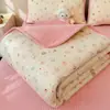 Algodón tipo A con forro polar, un lado algodón puro, un lado felpa de leche para bebé, colcha de doble uso, funda de colchón para estudiante, funda de cama kang