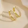 Pendientes Redondos de Moda Transfronteriza de Lujo de Alta Gama con Circonita Microincrustada y Chapado Eléctrico para Mujer, Pendientes Simples y Versátiles Estilo Chanel