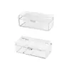 Caixa de armazenamento transparente com quatro compartimentos para acessórios de cabelo, organizador de mesa para elásticos de cabelo infantis, presilhas e fitas de cabelo, com tampa e caixa de armazenamento à prova de poeira