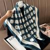 Pañuelo cuadrado pequeño de 90 cm pañuelo de seda vintage pañuelo de seda con estampado de letras tridimensional para dama nuevo pañuelo profesional pañuelo de satén venta al por mayor