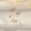 Clip para la oreja con borla larga sin agujero en la oreja, temperamento de alta gama, aretes simples de perlas, nuevos aretes de primavera para mujer estilo coreano