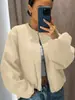 Comercio Exterior Transfronterizo 2026 Primavera y Otoño Nueva Chaqueta Corta Estilo Europeo y Americano Suave Estilo Piloto Cuello Redondo Cremallera