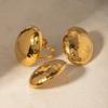 Estilo Ins Transfronterizo Europeo y Americano Celebridad de Internet Modelo Popular Combinación Pendientes Hemisferio con Patrón de Martillo Acero Inoxidable Oro 18K Pendientes Joyería al por Mayor