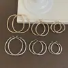 Pendientes de aro geométricos retorcidos de metal liso estilo Ins para mujer, simples, para el trabajo, con temperamento, versátiles, modernos, pendientes de moda, joyería para orejas