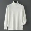 Suéter Grueso de Invierno con Doble Hilo y Cuello Alto para Hombre 100% Lana Pura Casual Cálido Capa Base Suéter de Cachemira