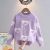 Ropa Infantil Prendas de Punto para Niñas Ropa de Punto para Bebés Niñas Otoño e Invierno Nuevo Cachemir de Imitación Prendas de Punto para Niños Medianos Estilo Extranjero Cálido Ropa de Punto para Niños 2025