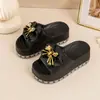 Estilo Hada de Verano EVA Chanclas para Mujer EVA para Mujer Elegante Temperamento que Aumenta la Altura Cómodas Francesas Ligeras Suela Gruesa