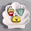 Periféricos de Dibujos Animados Creativos de Gran Venta, Insignias Metálicas Lindas de Calamardo, Snacks Personalizados, Hamburguesas, Papas Fritas, Bolsas y Accesorios