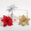 Flor de Navidad Pequeña de 17 cm Dorada Plateada Roja Ingeniería Hotelera Centro Comercial Decoración Flor Falsa Flor de Simulación Decoración de Navidad