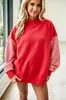 Otoño/Invierno 2026 Transfronterizo Amazon Holgado Cuello Redondo Manga Larga Vintage Retazos Sudadera con Estampado de Letras Abrigo de Otoño para Mujer