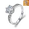Anillo de Diamante Moissanita de Imitación Popular Transfronterizo para Mujer, Joyería de Moissanita, Anillo de Zirconia, Anillo de Diamante, Anillo de Bodas, Anillo de Pareja