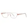 Óculos Personalizados Anti-Luz Azul para Mulheres 3162Cp Pino de Estilingue Armação Estreita de Metal Lentes Planas Adequados para Alta Miopia e Presbiopia