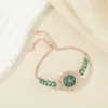 Relógio Feminino com Strass e Mostrador Pequeno, Relógio com Pulseira Fina, Pulseira Fina Verde Folha Ajustável Livremente com Pedras de Diamante, Relógio de Pulso a Quartzo