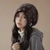 Gorro fino transpirable tie-dye vintage para mujer, sombrero tipo turbante de diseño veraniego que hace que la cara se vea más pequeña, gorro para clima frío para ponerse sin cierre