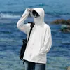 [Destacado] Ropa de Protección Solar de Seda de Hielo de Verano para Hombre Protección Ultravioleta Delgada Transpirable Ropa de Protección Solar Abrigo de Pesca para Exteriores Moderno