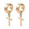 Pendientes de clip de acero inoxidable con forma de cruz dorada, sin agujero, accesorios para la oreja, joyería de moda, pendientes de clip coloridos.