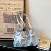 Bolso tote de alta costura de estilo coreano de moda con estampado de estrellas y pliegues de nube para mujer, elegante bolso de hombro de gran capacidad para ir al trabajo
