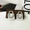 Novos Brincos Estilo Coreano, Estilo Retro Fashionável, Versáteis Brincos Quadrados Brancos, Joias de Orelha Geométricas Populares para Mulheres Atacado