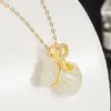 Estilo étnico hermoso significado bolsa de la suerte y la fortuna colgante imitación Jade Hetian diamante de amor hebilla colgante de bolsillo