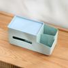 Caja de Almacenamiento de Pañuelos Dividida de Plástico Casual para Dormitorio Oficina Caja de Almacenamiento Multifuncional Caja de Pañuelos Dividida Deslizante