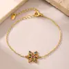 Pulseira Floco de Neve de Natal Xinyixin Feita à Mão com Zircônia Super Brilhante Inlaid Banhada a Ouro 18K Aço Titânio Joias para Mulheres