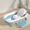 Bañera para Bebé con Sensor de Temperatura para Uso en Casa, Plegable y Adecuada para Sentarse y Acostarse, Tina de Baño Infantil Ampliada y Engrosada, Tina para Remojar Bebés