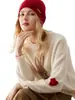 Suéter para Mujer 100% Cachemir, Calibre 7 Grueso Cuello Redondo Intarsia Otoño e Invierno Nuevo Suéter Base de Punto