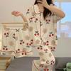 Pode Ser Usado Fora, Conjunto de Pijama Feminino de Três Peças, Novo Estilo para a Temporada de Verão 2025, Shorts de Manga Curta e Calça Longa, Roupa de Casa para Primavera e Outono