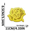 Patch de Bordado de Flor Rosa com Glitter Novo Estilo Patch Floral com Adesivo Termocolante para Decoração de Jaquetas, Sapatos e Malas