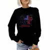 Sudadera de cuello redondo transfronteriza con estampado God Bs America Amazon Wish Venta al por mayor Azul