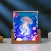 Luz de Noche de Cristal de Colores Regalo DIY Creativo Adornos de Decoración para Dormitorio Escritorio Hogar Luz de Ambiente Lámpara de Mesa Cielo Estrellado