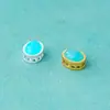 Prata de Lei S925 Estilo Ins Incrustado Amazonita Contas Espaçadoras Ovais DIY Colar de Cristal com Contas Acessórios de Prata